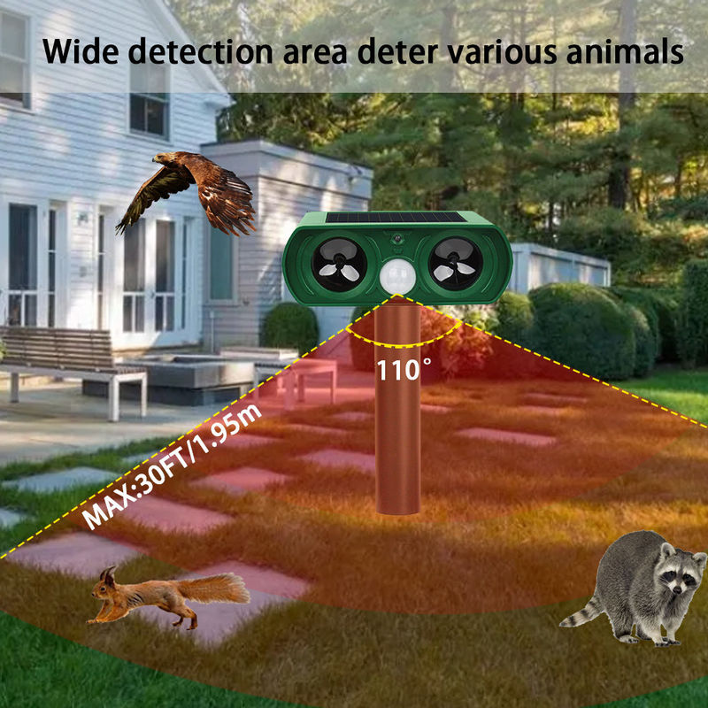 Sensor de movimiento y luces intermitentes Repelente solar de animales para protección al aire libre en el patio