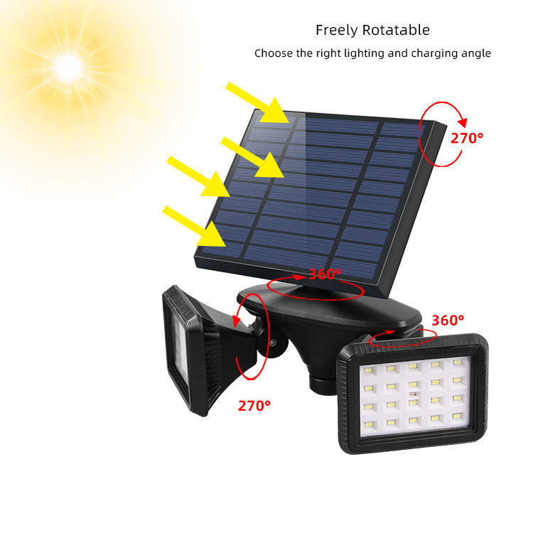 Iluminación solar para jardín exterior con iluminación LED blanca