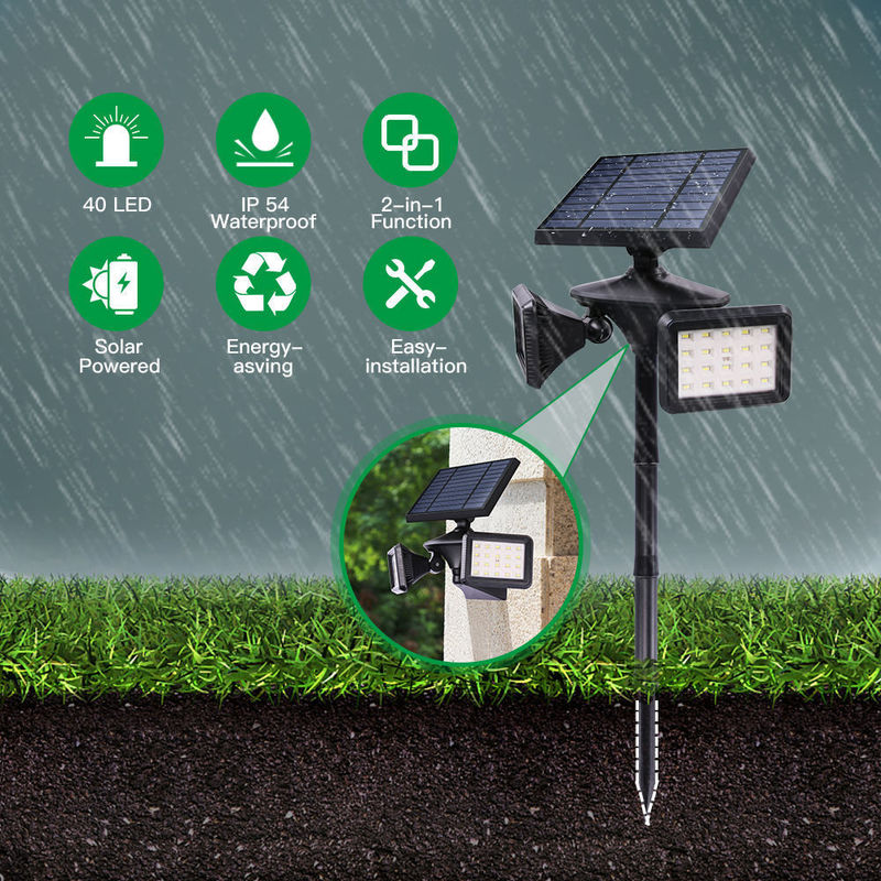 Iluminación solar para jardín exterior con iluminación LED blanca