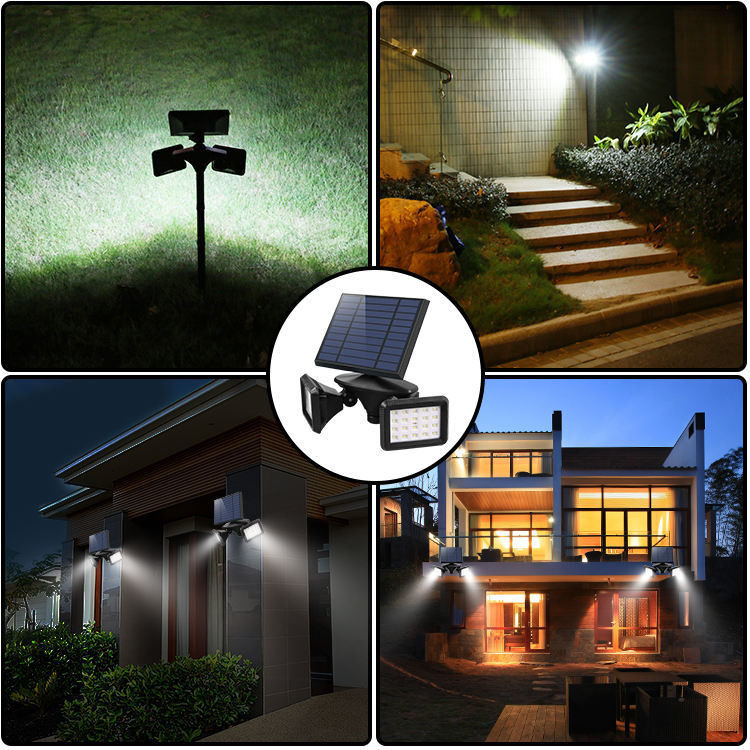 Iluminación solar para jardín exterior con iluminación LED blanca