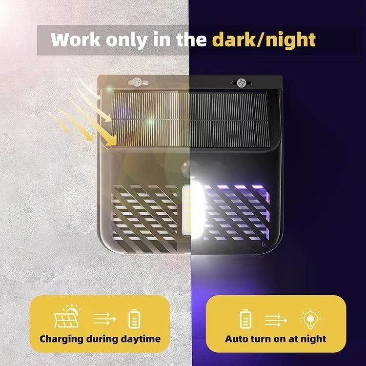Sensor de movimiento PIR Lámpara solar contra mosquitos Repelente de insectos Material ABS contra moscas