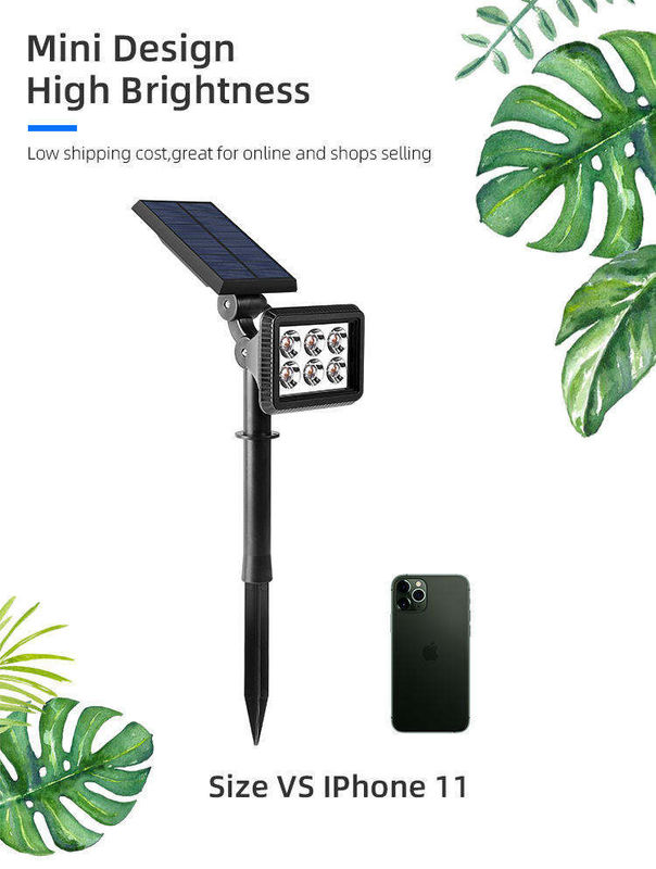 Lámpara de jardín solar para exteriores Lámpara de jardín LED para paisajes con IP65 resistente al agua y regulable
