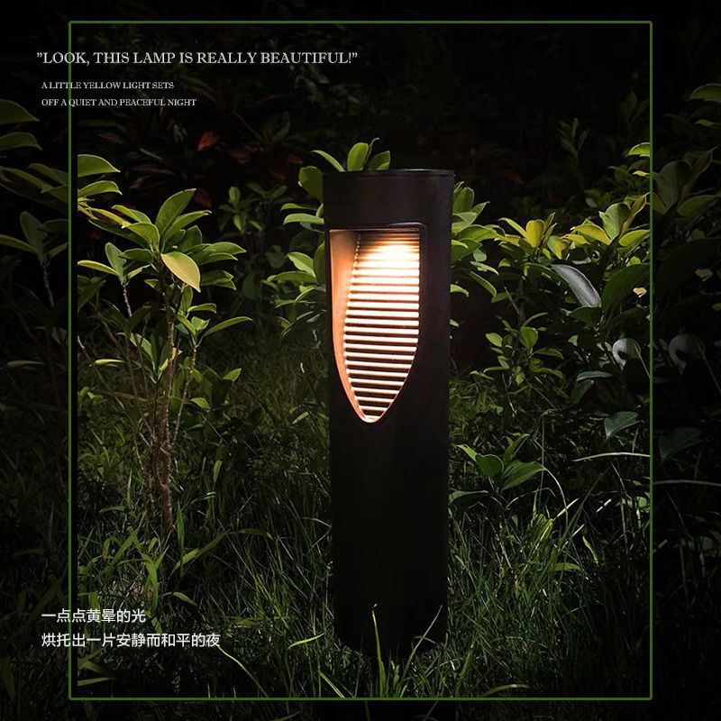 Luz de vía solar inalámbrica de encendido/apagado automático para césped de jardín solar cilíndrico exterior