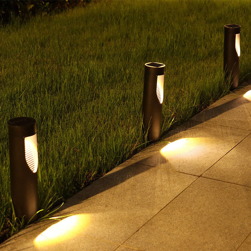 Luz de vía solar inalámbrica de encendido/apagado automático para césped de jardín solar cilíndrico exterior