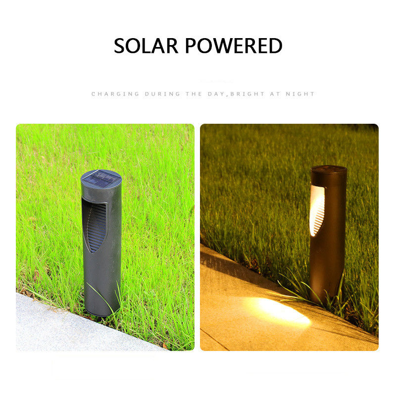 Luz de vía solar inalámbrica de encendido/apagado automático para césped de jardín solar cilíndrico exterior