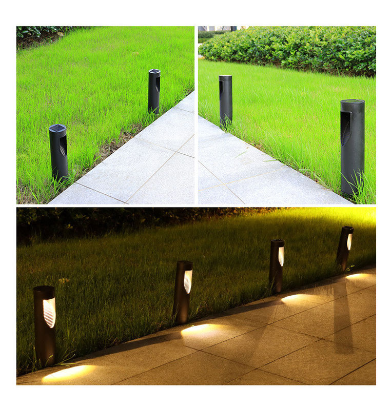 Luz de vía solar inalámbrica de encendido/apagado automático para césped de jardín solar cilíndrico exterior