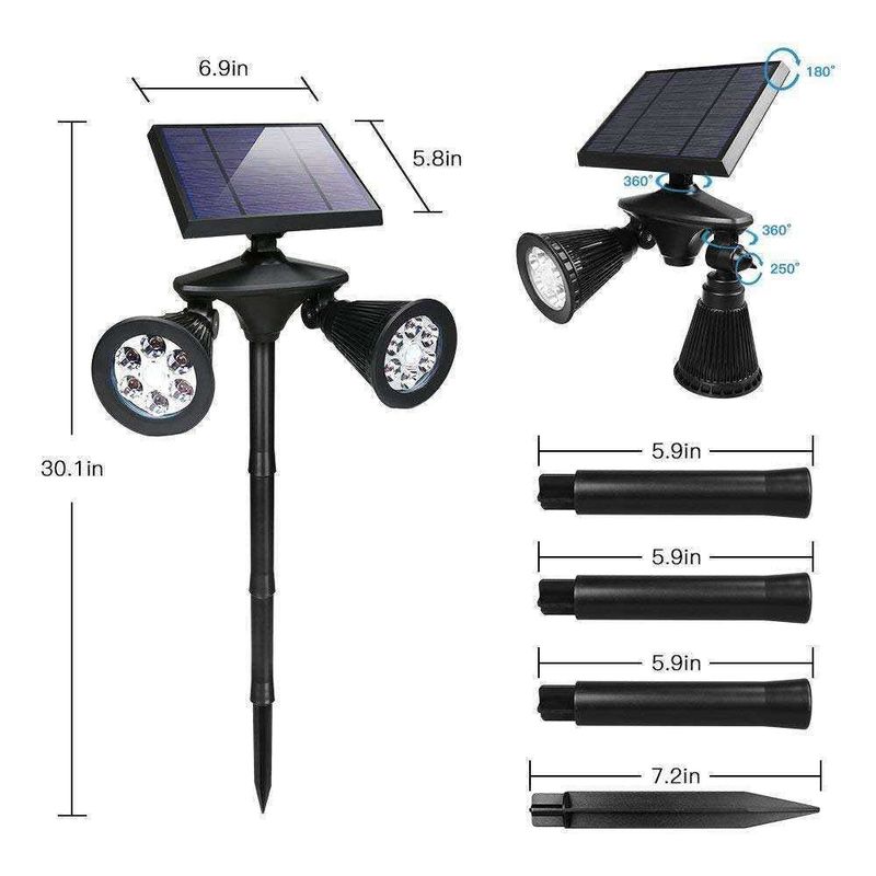 Inoxidable 201 de acero inoxidable de plástico 12LED sensor de movimiento pared luz para el patio trasero