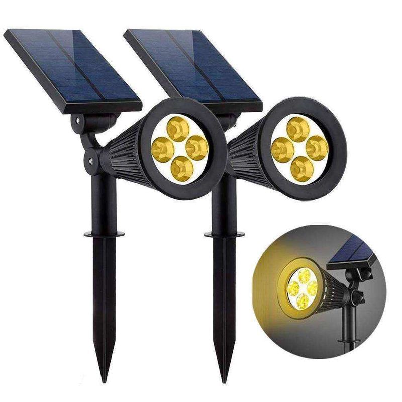 2 en 1 luz solar de jardín RGB cambio de color LED para el jardín exterior fuente de energía solar