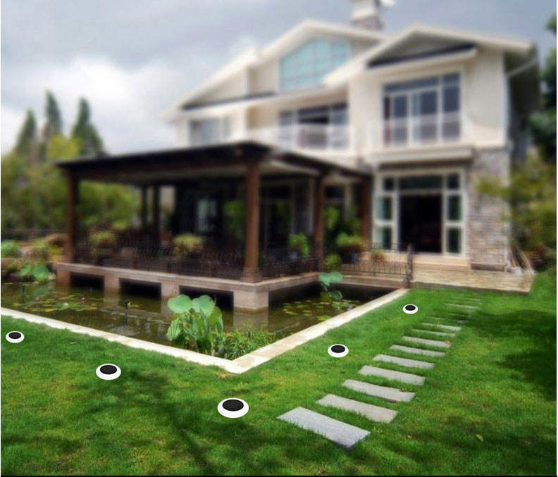 Luz de paisaje con energía solar para iluminación decorativa exterior colorida en la villa del jardín