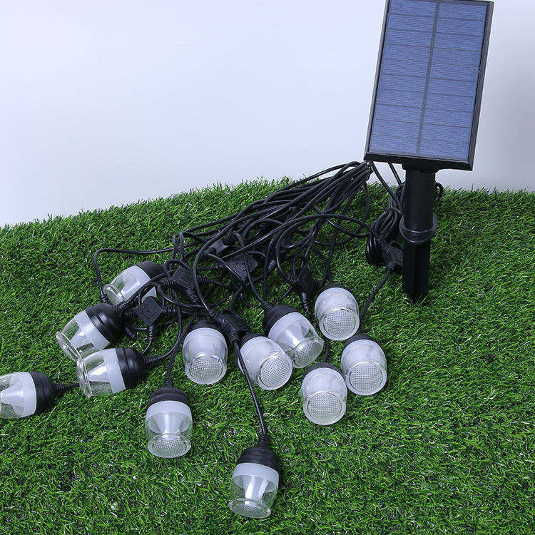 Vintage bombillas de luz solar exterior de cuerda para la decoración familiar y comercial