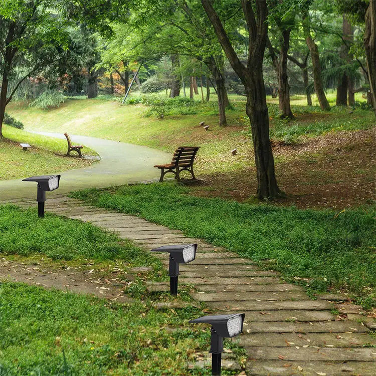 Proyector solar LED a prueba de agua para jardín exterior Iluminación de paisaje Soporte de atenuación NO