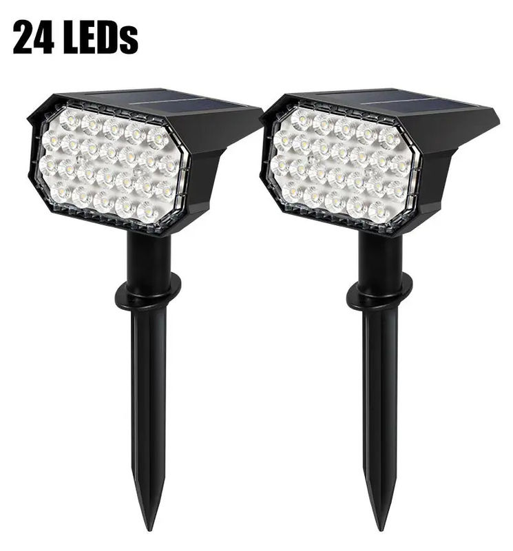 24 Leds Solar Led Street Light Lámpara para el pasillo del patio paisaje del césped de la pared del pico