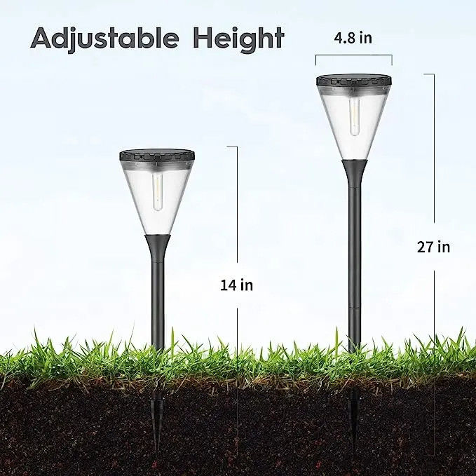 80 Ra Índice de reproducción de color Fuera Energía solar Blanco cálido 2 modos LED Lámparas de césped de jardín