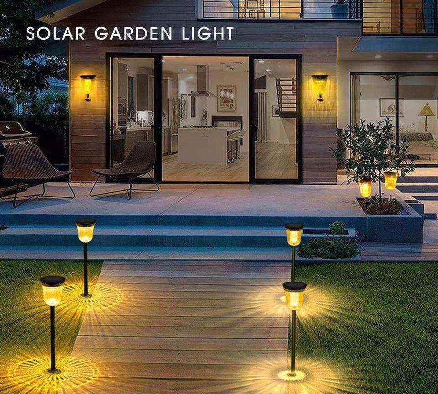 Luz de jardín solar decorativa con eficiencia luminosa de 60lm / w y tiempo de carga de 50000