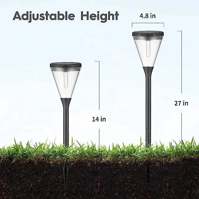 Luces de jardín solares impermeables al aire libre tricolores ajustables para el paisaje del parque Villa Yard