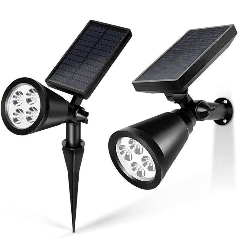 Suministro de energía solar 4 Led Spotlight Ip65 Inmueva luz solar para jardín al aire libre
