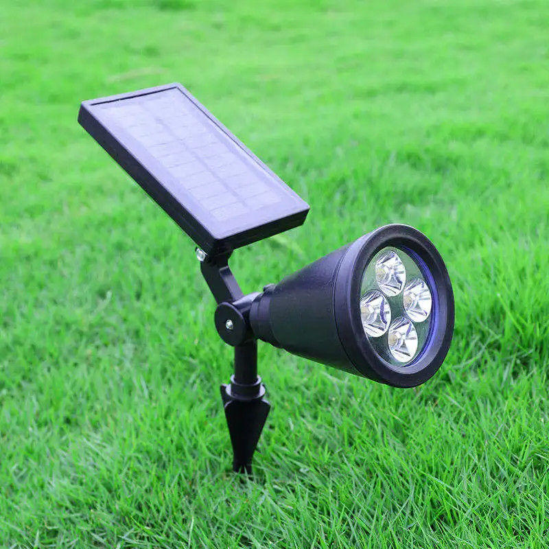 Suministro de energía solar 4 Led Spotlight Ip65 Inmueva luz solar para jardín al aire libre