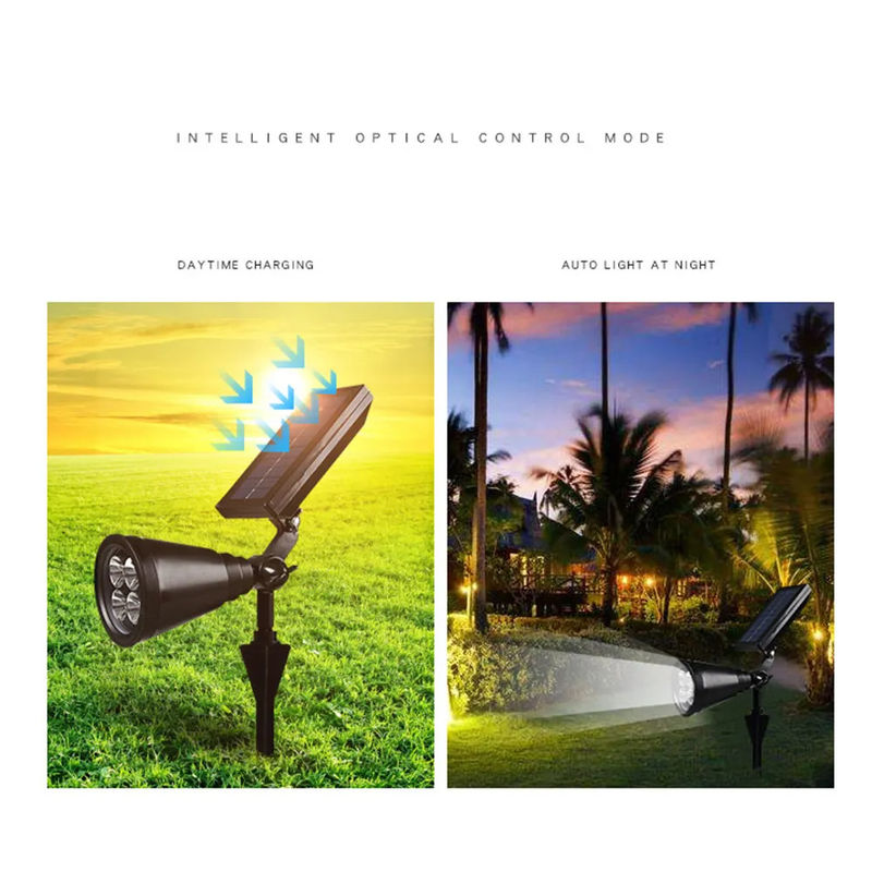 Suministro de energía solar 4 Led Spotlight Ip65 Inmueva luz solar para jardín al aire libre