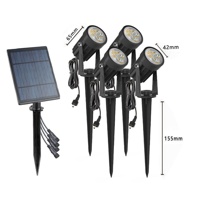 6000K Alerta de luz diurna 2 modos Energía solar lámpara LED 4 en 1 luz solar LED exterior