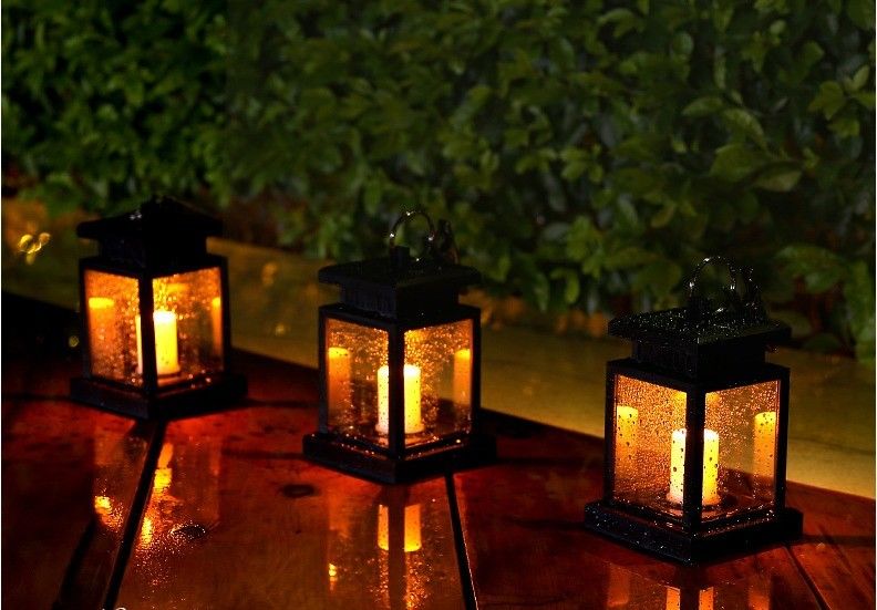 Material ABS lámpara de calle solar residencial para decoración de paisajes de atmósfera retro