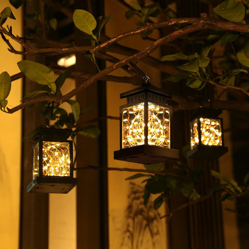 Casa patio colgando árboles luces nocturnas LED luces solares jardín exterior decoración colgando