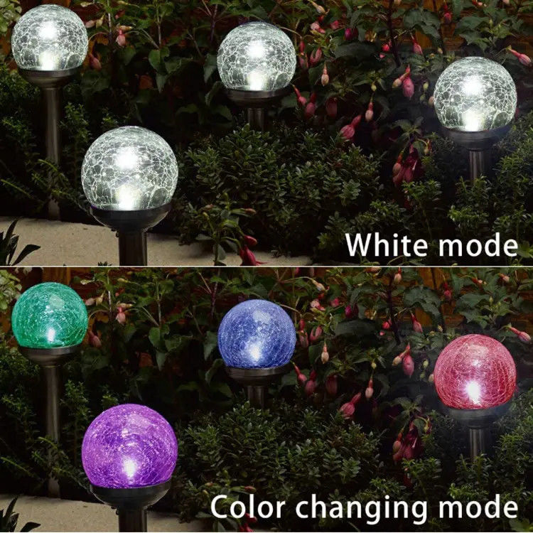 Luz de palo decorativa de bolas de crujido con energía solar para jardín y paisaje