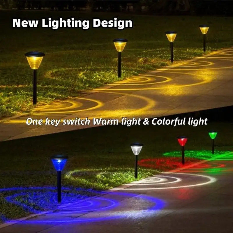 Lámparas de jardín solares de LED multicolor para pasillo de jardín en el diseño del paisaje