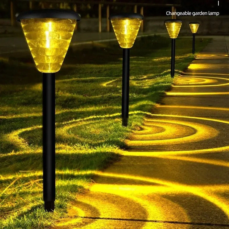 Lámparas de jardín solares de LED multicolor para pasillo de jardín en el diseño del paisaje