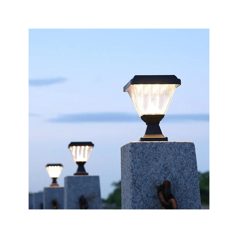 Fuera de agua IP65 Post Iluminación Jardín Pico Puerta LED Pilar solar luz con ABS