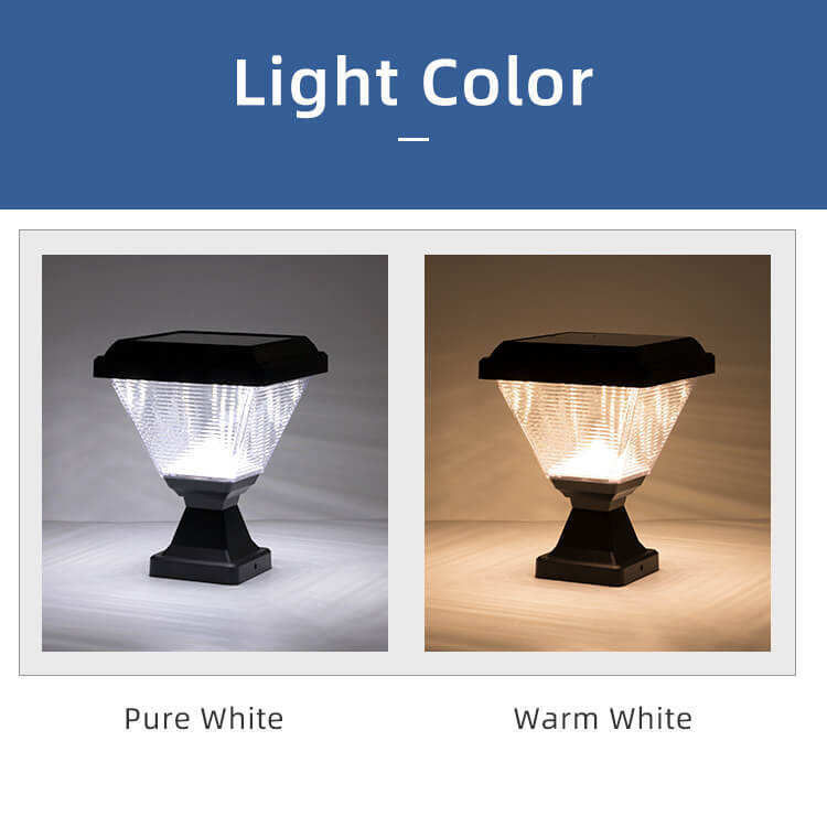 Fuera de agua IP65 Post Iluminación Jardín Pico Puerta LED Pilar solar luz con ABS