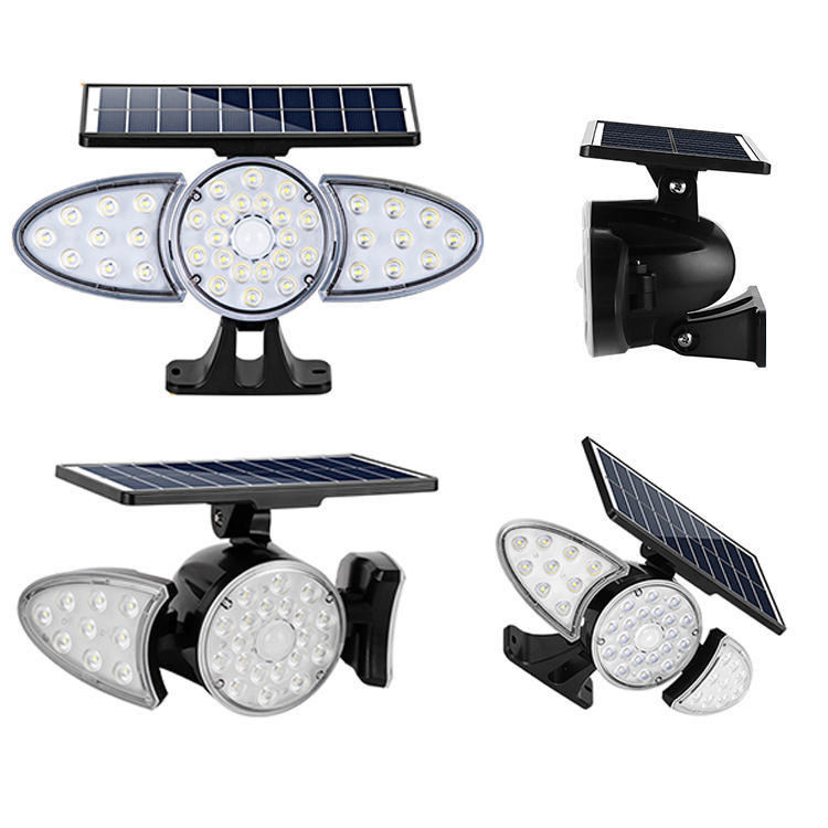 IP65 Sensor de movimiento con energía solar Luces solares Seguridad de emergencia al aire libre Jardín Luz de pared solar