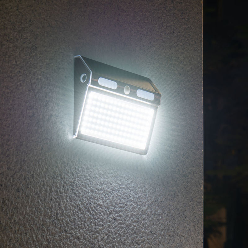4 modos de iluminación LED luz solar exterior de la pared del porche con sensor de movimiento protección IP65