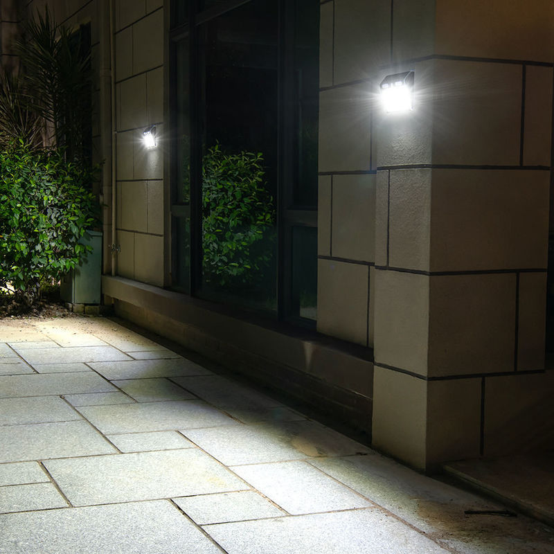 4 modos de iluminación LED luz solar exterior de la pared del porche con sensor de movimiento protección IP65