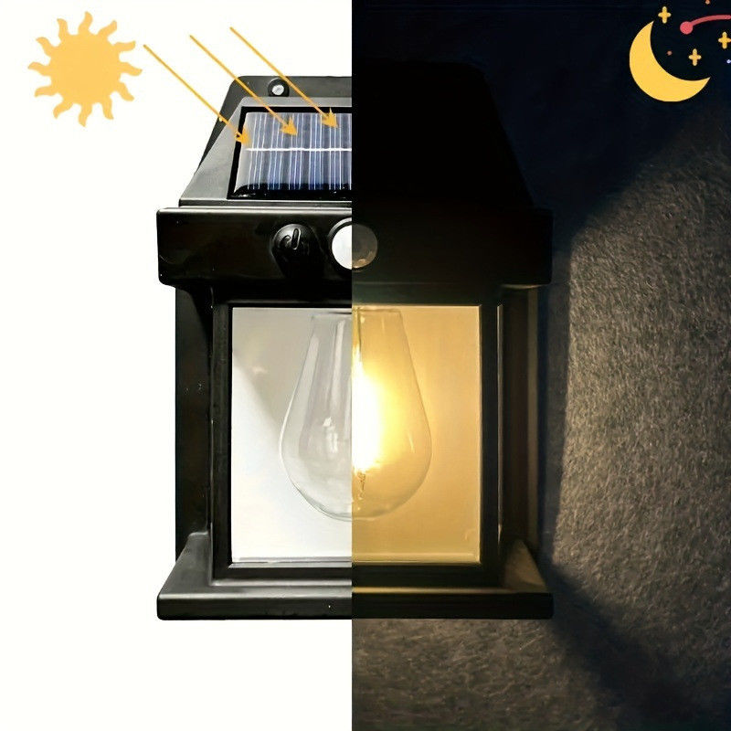 80lm/w Decoración de jardín de patio Lámpara de pared solar impermeable con sensor de movimiento