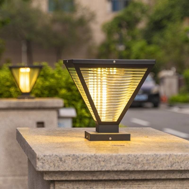 Luz de pilar solar de luz solar duradera de luz eléctrica impermeable para columna exterior