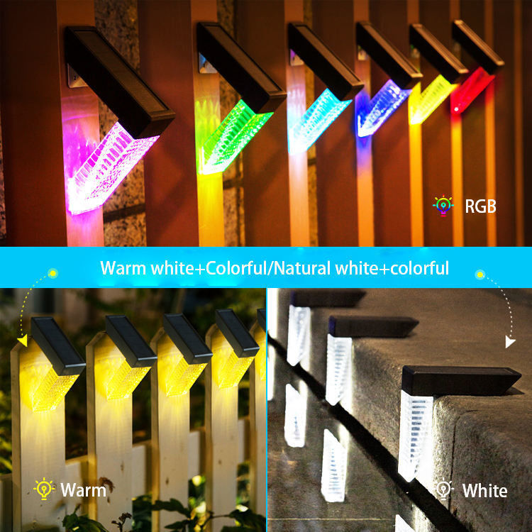 Lámparas de jardín al aire libre de jardín escalón de la pared Sconce LED de decoración solar con IP65 impermeable