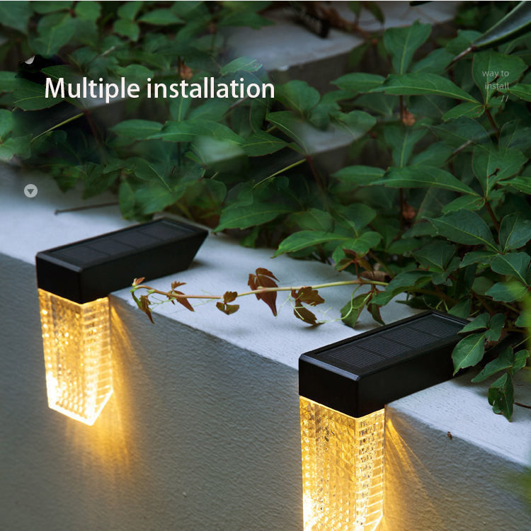 Lámparas de jardín al aire libre de jardín escalón de la pared Sconce LED de decoración solar con IP65 impermeable