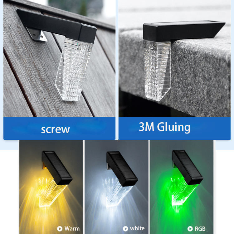Lámparas de jardín al aire libre de jardín escalón de la pared Sconce LED de decoración solar con IP65 impermeable