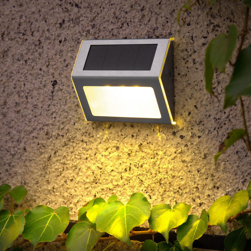 Luz solar resistente al agua Escalera de energía LED Luzes de cercas de escalones solares para el camino del jardín