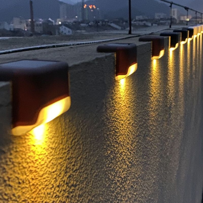 1.2V Voltado de entrada Lámpara de escalera de energía solar LED exterior para iluminación de paredes de jardín