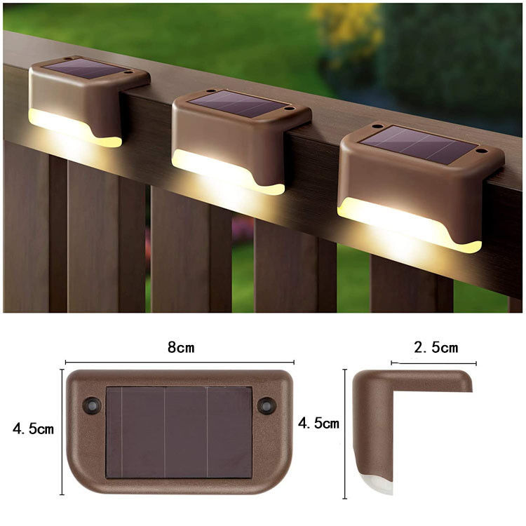 1.2V Voltado de entrada Lámpara de escalera de energía solar LED exterior para iluminación de paredes de jardín