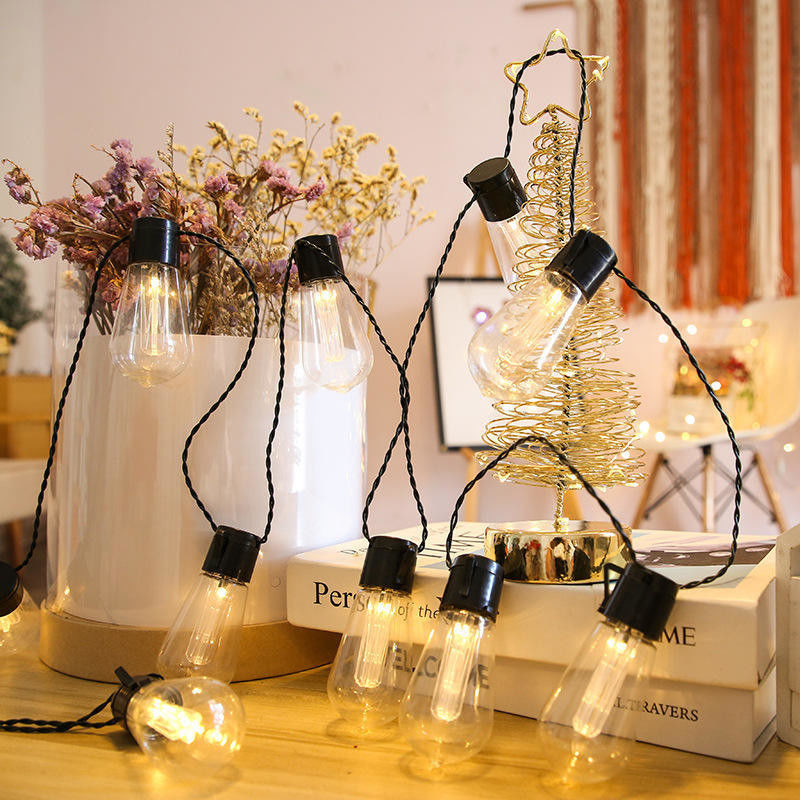 LED solar Edison bombilla de luces de cuerda para decoraciones de Navidad al aire libre Patio 6lm 1-