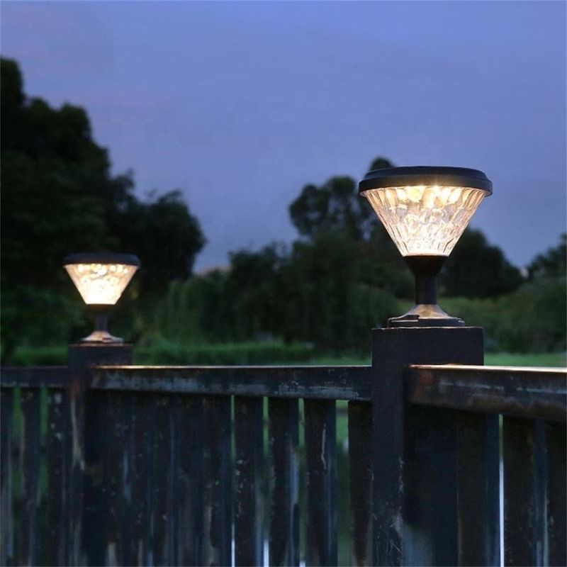 Estilo europeo IP65 Lampara impermeable patio solar Led Césped Bollardo Jardín Luz para exteriores