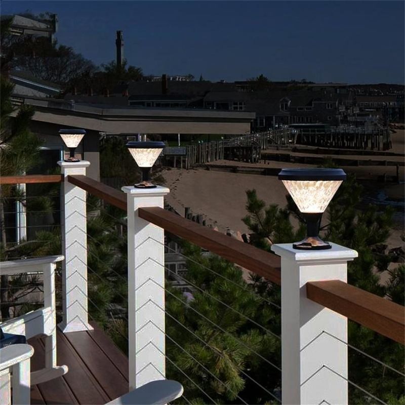 Estilo europeo IP65 Lampara impermeable patio solar Led Césped Bollardo Jardín Luz para exteriores