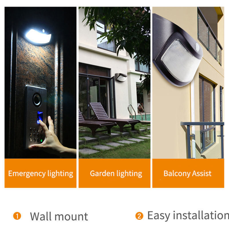 50000 horas de tiempo de trabajo Iluminación de pared solar para jardín, garaje, balcón
