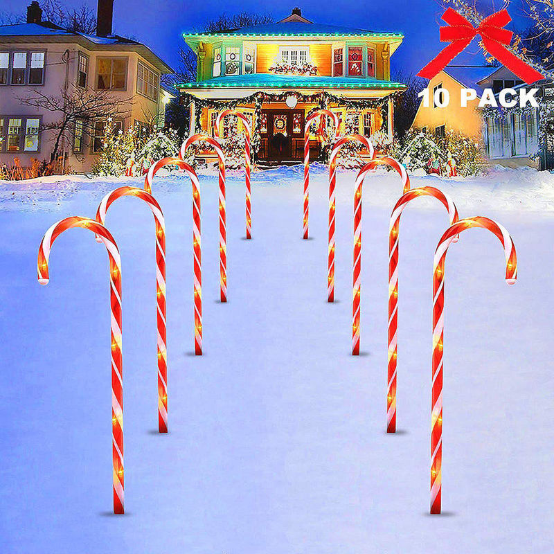 Luces de luz solar LED de exterior Luces de caña de caramelo de Navidad para otras decoraciones navideñas
