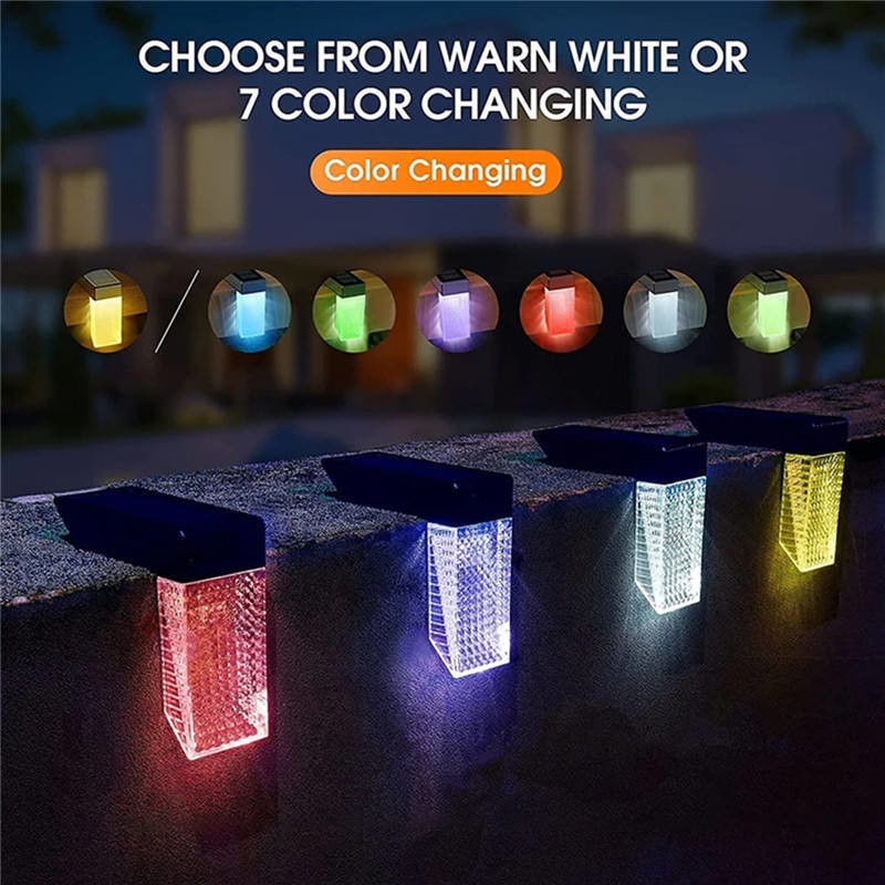 50000 horas de trabajo Vida útil Iluminación de paisaje de puertas solares con LED con RGB blanco cálido