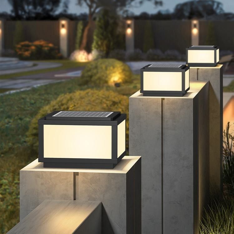 Luces de pilares solares exteriores para una vida útil de hasta 5000 horas y un diseño elegante