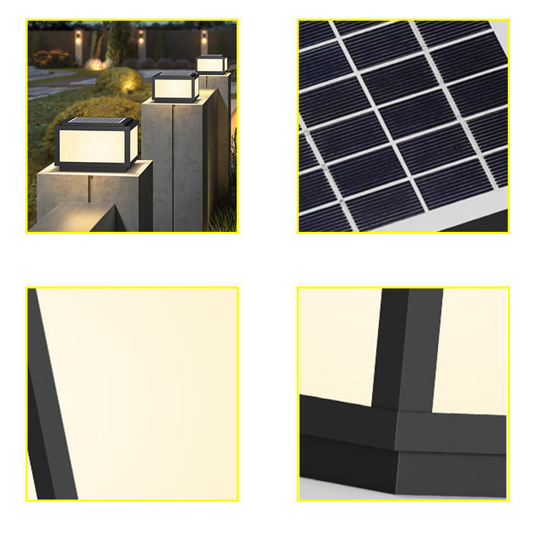 Luces de pilares solares exteriores para una vida útil de hasta 5000 horas y un diseño elegante
