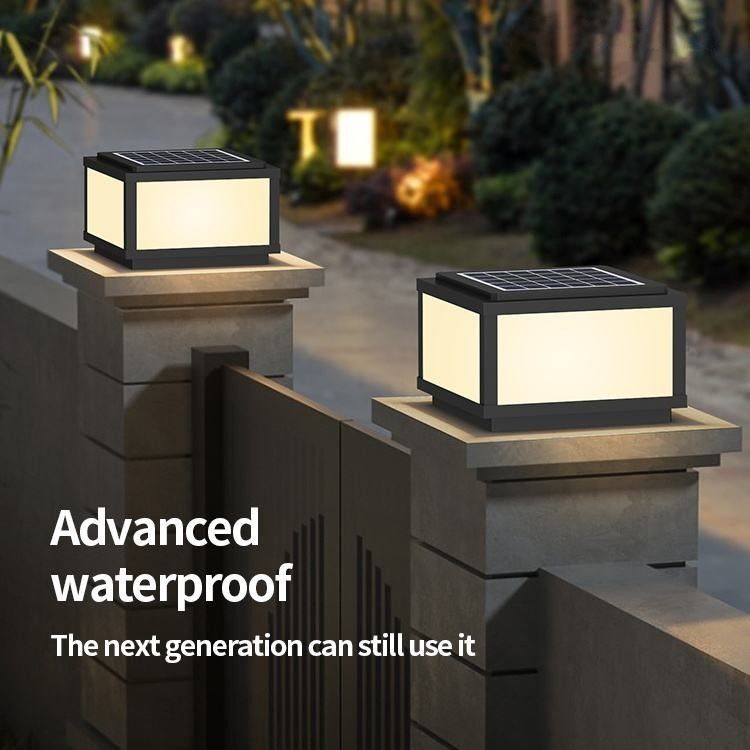 Luces de pilares solares exteriores para una vida útil de hasta 5000 horas y un diseño elegante